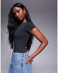 ASOS - – kurzärmliger, modellierender und hochgeschlossener body aus hochwertigem material - Lyst