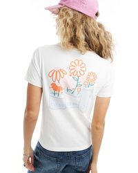 Converse - Camiseta blanca con estampado floral en la espalda spring blooms - Lyst