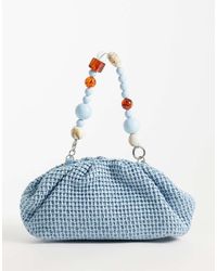 ASOS - Ruched Resin Handle Straw Clutch - Lyst