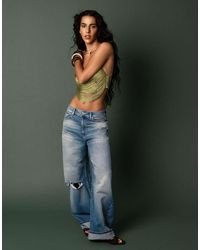 Bershka - Balloon Jeans With Back Buckle - Lyst