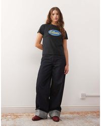 Collusion - Blue Logo Ringer Graphic Anti Fit Tee - Lyst