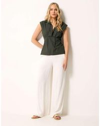 Long Tall Sally - Open Collar Pleated Shirt - Lyst