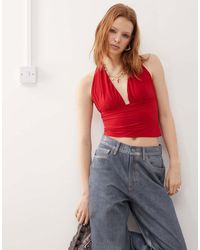 Collusion - Cupro Longline Slinky Halter Top - Lyst