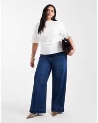 ASOS - Asos design curve - jean large à taille haute avec poches devant - foncé délavé - Lyst