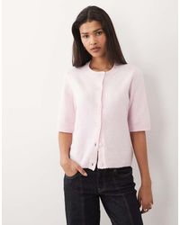 Vila - Short Sleeve Soft Knitted Cardigan - Lyst