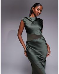 knee length dresses for ladies Toile De Jouy Silky Dress – HK Designs main image 1