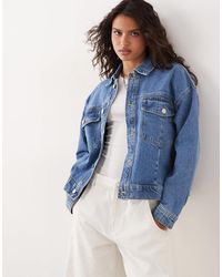 Pieces - Denim Jacket - Lyst