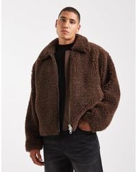 ASOS - Oversized Borg Coach Jacket - Lyst