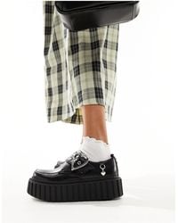 LAMODA - Claim It Creepers With Heart Buckle - Lyst