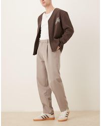 ASOS - Smart Oversized Tapered Trousers With Front Pleats - Lyst