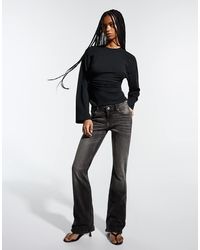 Bershka - Low-rise Slim Fit Boot-cut Jeans - Lyst