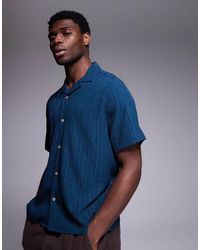 ASOS - Camisa Con Cuello De Solapas De Tejido Texturizado De - Lyst