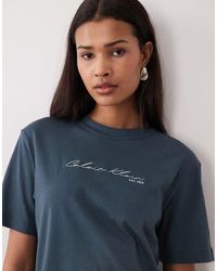 Calvin Klein - Script Logo Boxy T-shirt - Lyst