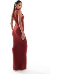 Aria Cove - Knitted Roll Neck Sleeveless Maxi Jumper Dress - Lyst