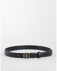 Calvin Klein - Leather Emblem Hardware Buckle 25mm Belt - Lyst