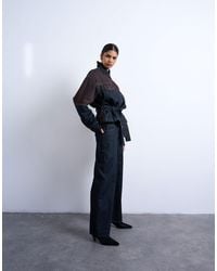 TOPSHOP - Two Toned High Rise Loose Fit Jean - Lyst