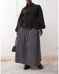 Collusion - Plus – grau karierter maxirock mit tiefer taille - Lyst