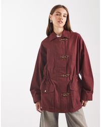 ASOS - Cotton Four Pocket Parka With Trim Detail - Lyst