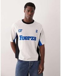ASOS - Boxy Oversized T-Shirt With Cut And Sew Panelling And Sports Graphics - Lyst