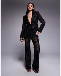 ASOS - Lace Kick-flare Tailored Trouser Co-ord - Lyst
