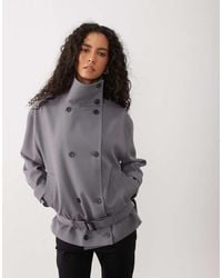 Mango - Belted Funnel Neck Jacket - Lyst