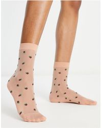 Pretty Polly Strawberry Mesh Ankle Sock - Pink