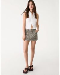 Stradivarius - Skort Met Print - Lyst