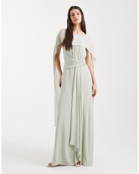 TFNC London - Bridesmaid Chiffon Cape Twist Detail Maxi Dress - Lyst