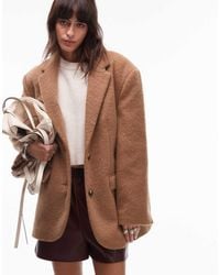 TOPSHOP - Brushed Wool Look Blazer Coat - Lyst