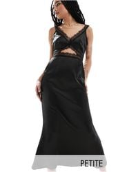 Never Fully Dressed - Petite Lace Satin Maxi Dress - Lyst