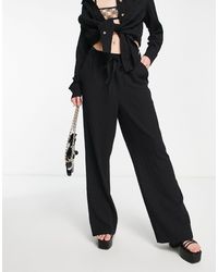 Whistles - Cotton Tie Waist Crinkle Trousers - Lyst