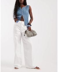 ASOS - Low Rise Raw Waistband Straight Leg Jean - Lyst