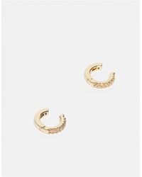 ASOS Pack Of 2 Crystal Ear Cuff With Adjustable Hinge Design - White