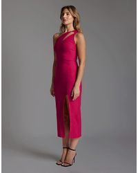 Vesper - One Shoulder Cut Out Midaxi Dress With Thigh Split - Lyst