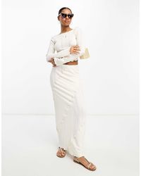 Miss Selfridge - Mixed Texture Midi Skirt Co-ord - Lyst