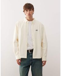 Prohibited - Camicia A Maniche Lunghe Oversize Color Crema Con Bottoni E Logo - Lyst