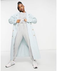 Missguided Tailored Duster Trench Coat - Blue
