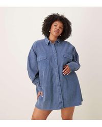 ASOS - Asos Design Curve Oversized Shirt Dress With Pockets - Lyst