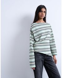 TOPSHOP - – langärmliges, asymmetrisches jersey-oberteil - Lyst