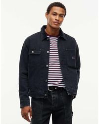Tommy Hilfiger - Tommy Jeans Corduroy Collar Oversized Canvas Overshirt - Lyst