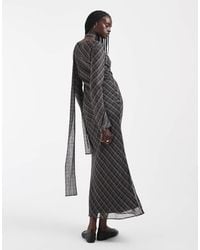 ASOS - Chiffon Bias Cut Maxi Dress With Matching Scarf - Lyst