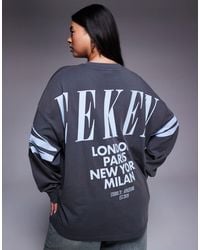ASOS - Weekend collective curve – langärmliges oversize-t-shirt - Lyst