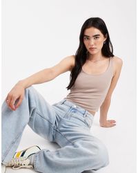 New Look - Basic Scoop Crop Vest - Lyst
