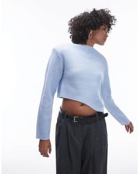 & Other Stories - Wool Blend Mixed Rib Sweater With Bold Shoulder And Asymmetric Detail - Lyst