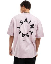AllSaints - Camiseta extragrande con estampado tie dye tierra - Lyst
