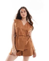 Object - Faux Suede Pull On Shorts Co-ord - Lyst