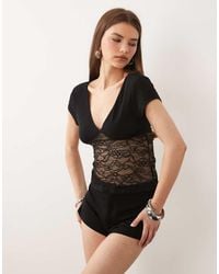Gina Tricot - Scoop Neck Lace Top - Lyst