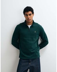 Polo Ralph Lauren - Icon Logo Estate Rib Quarter Zip Sweatshirt - Lyst