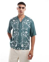 Only & Sons - Revere Collar Shirt With Floral Boarder Print - Lyst