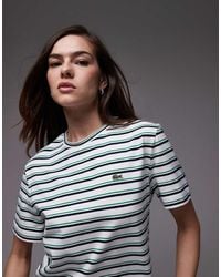 Lacoste - Oversized T-Shirt Met Strepen - Lyst